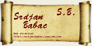 Srđan Babac vizit kartica